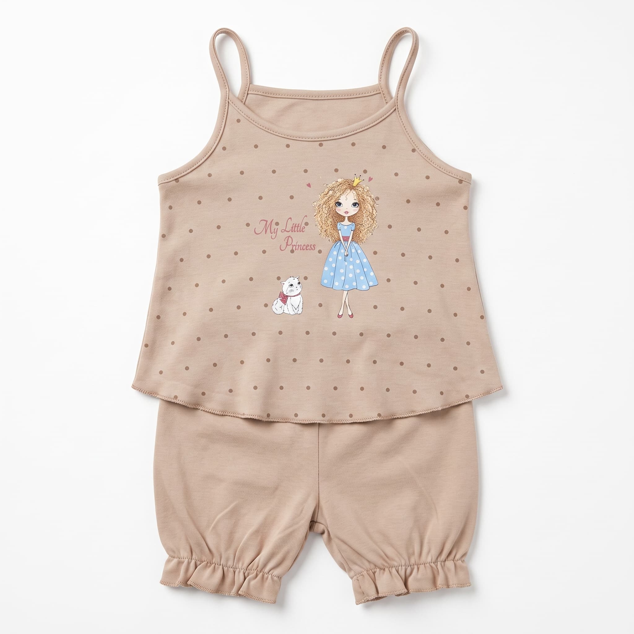 Baby Girl Princess Polka Dot Tank Top & Ruffle Bloomer Shorts Set