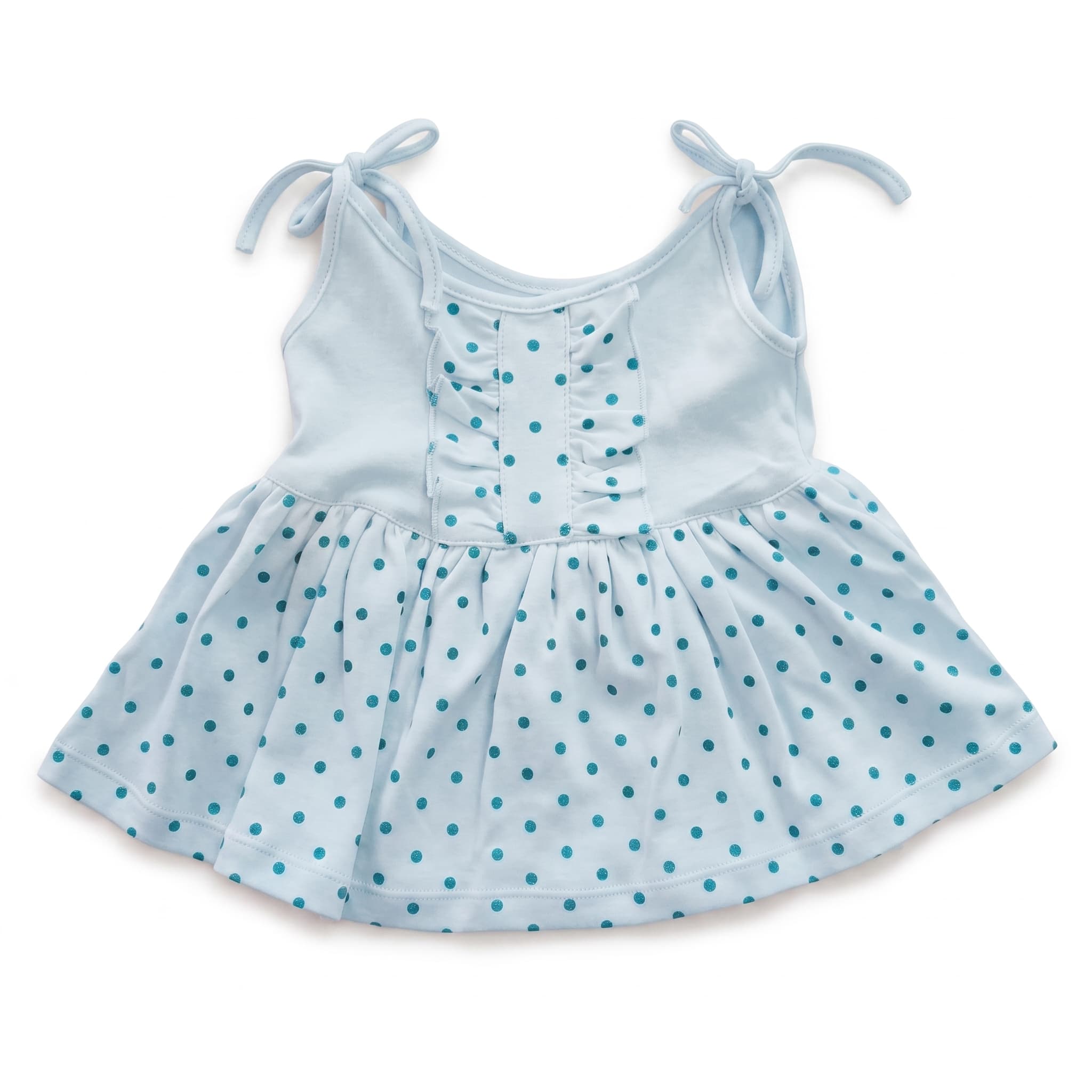 Baby Girl Polka Dot Tie Shoulder Ruffle Summer Dress