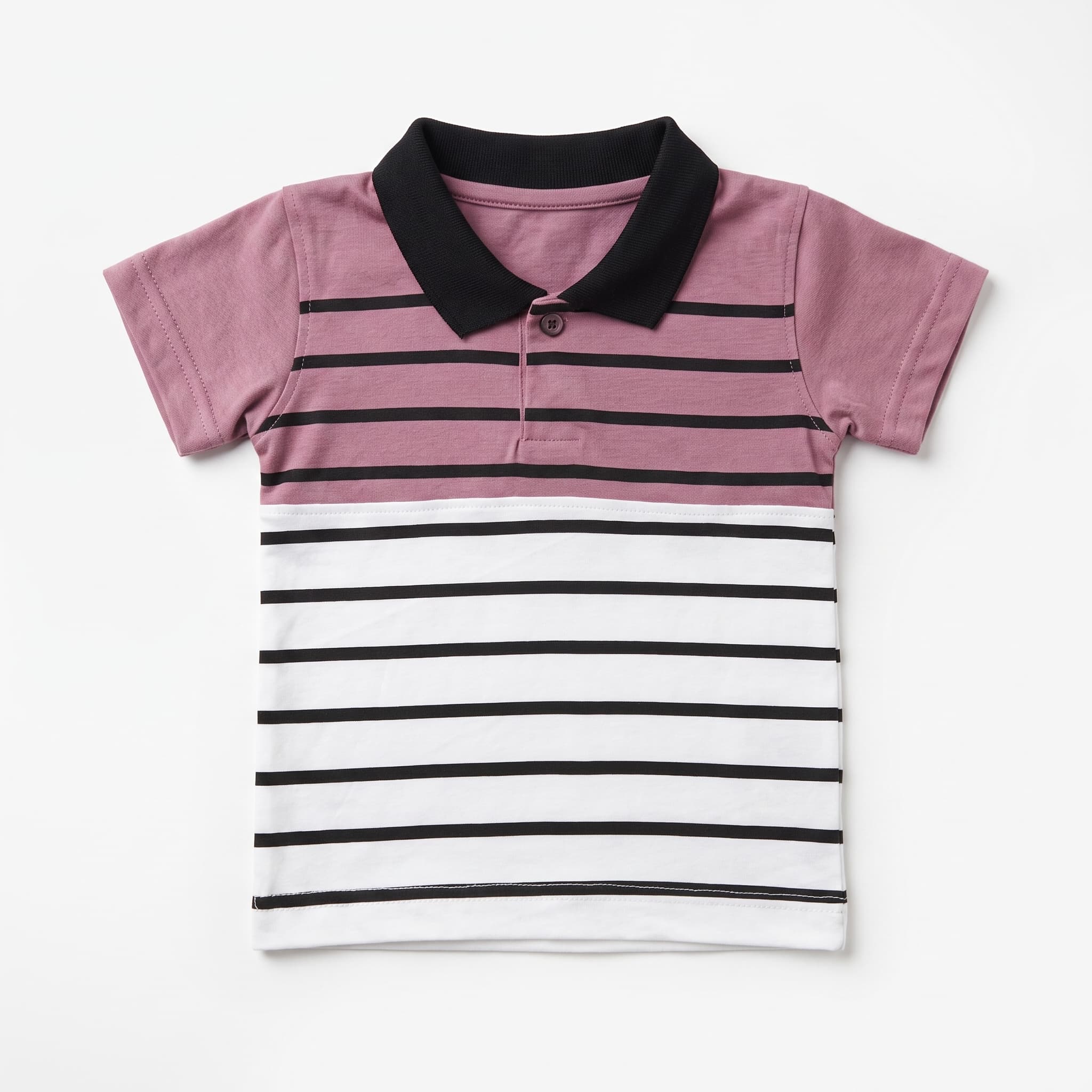 Baby Boy Striped Color Block Polo T-Shirt