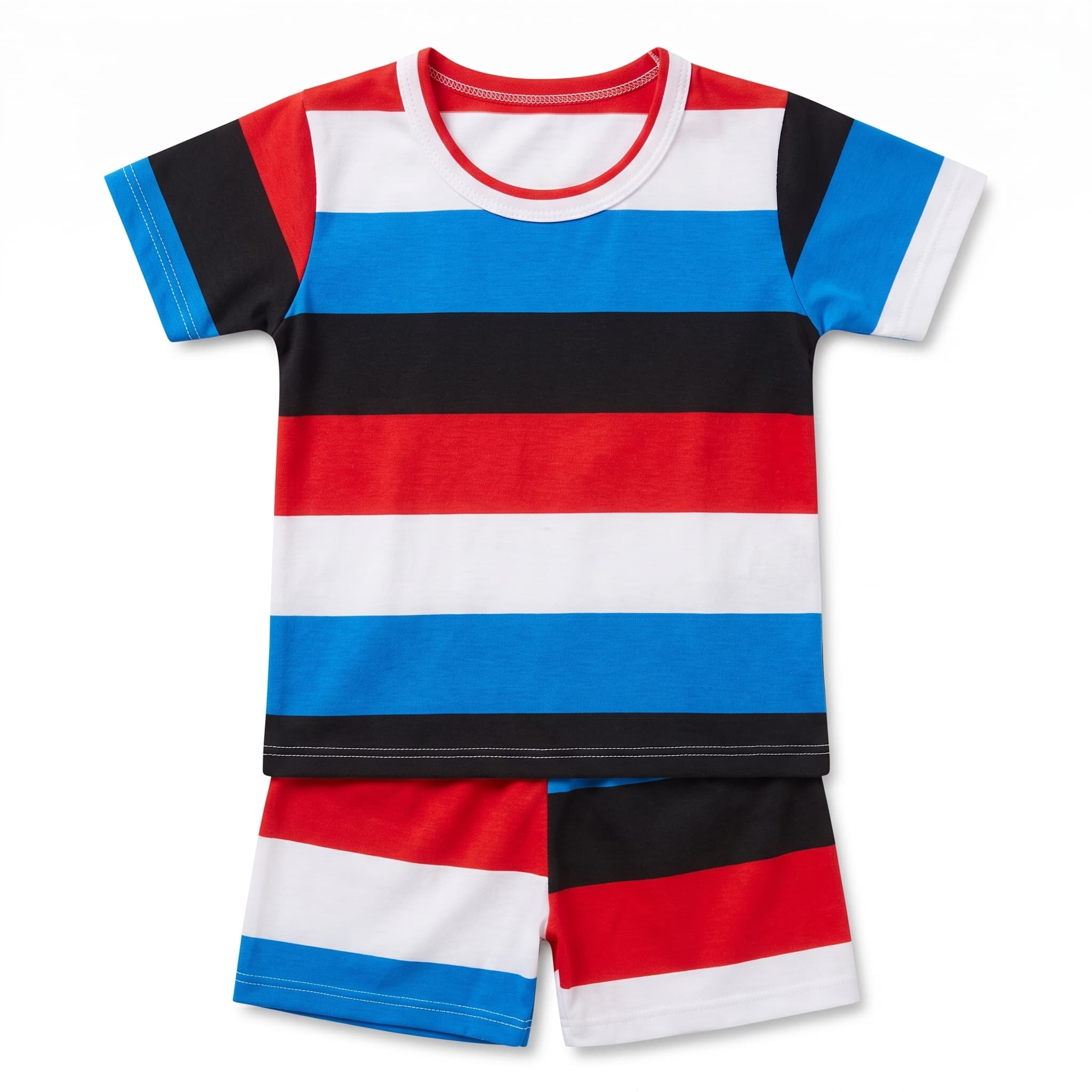 Kids Striped Short Sleeve Pyjamas Set