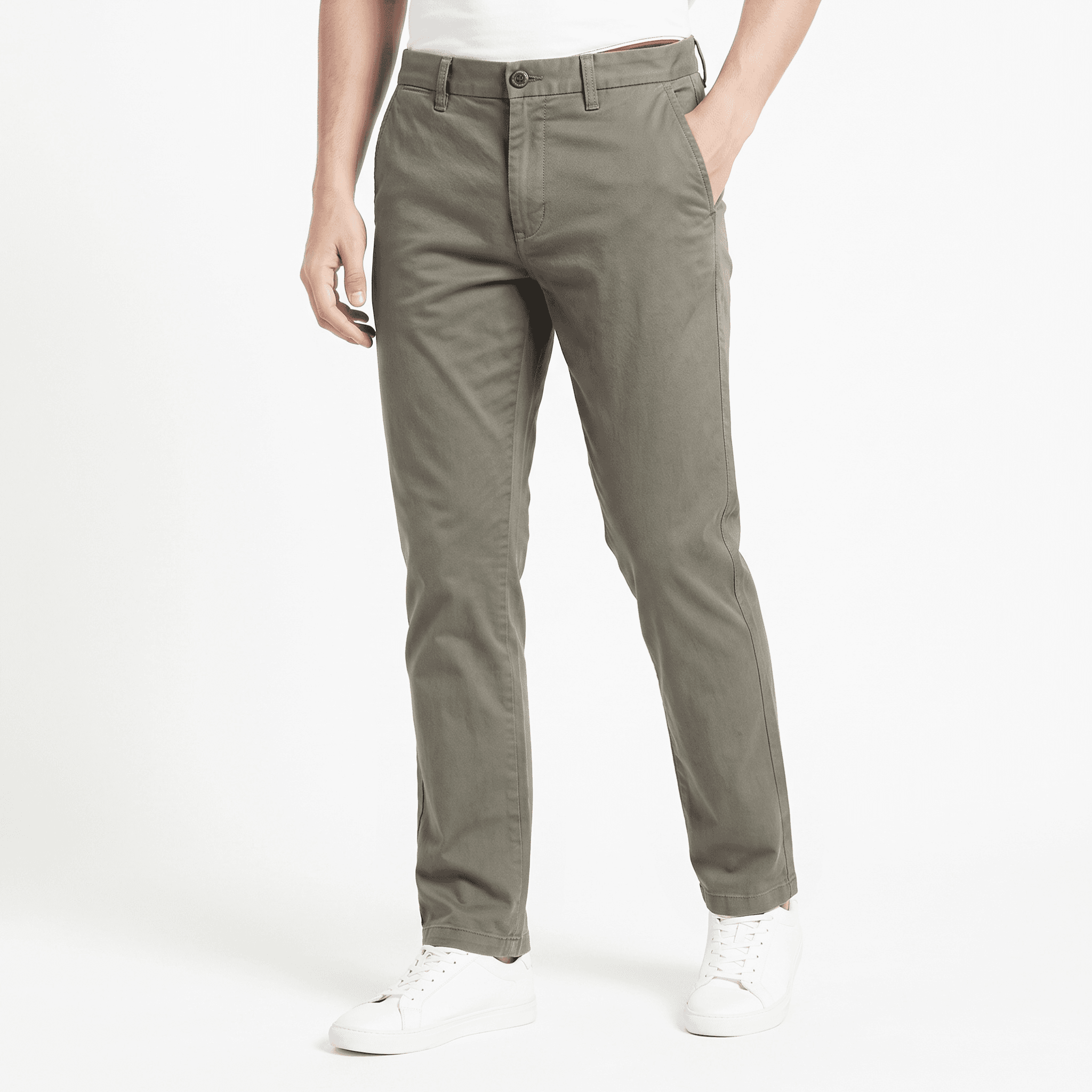 Branded Men's Regular Fit Cotton Chino Trousers Pants