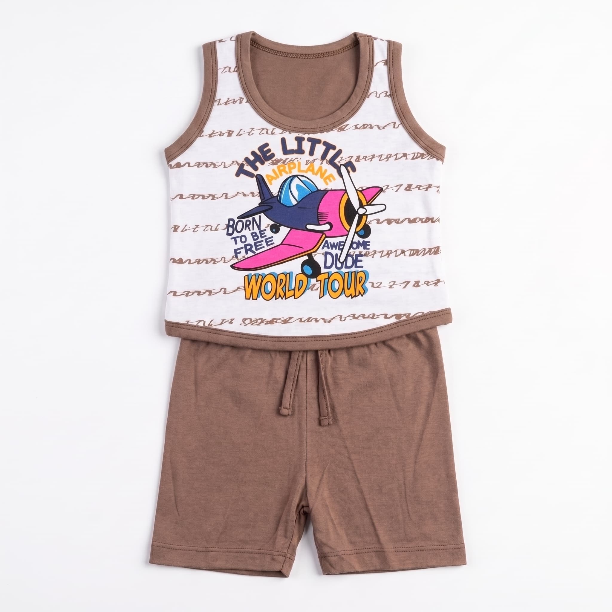 Baby Boy Airplane Print Tank Top and Shorts Set
