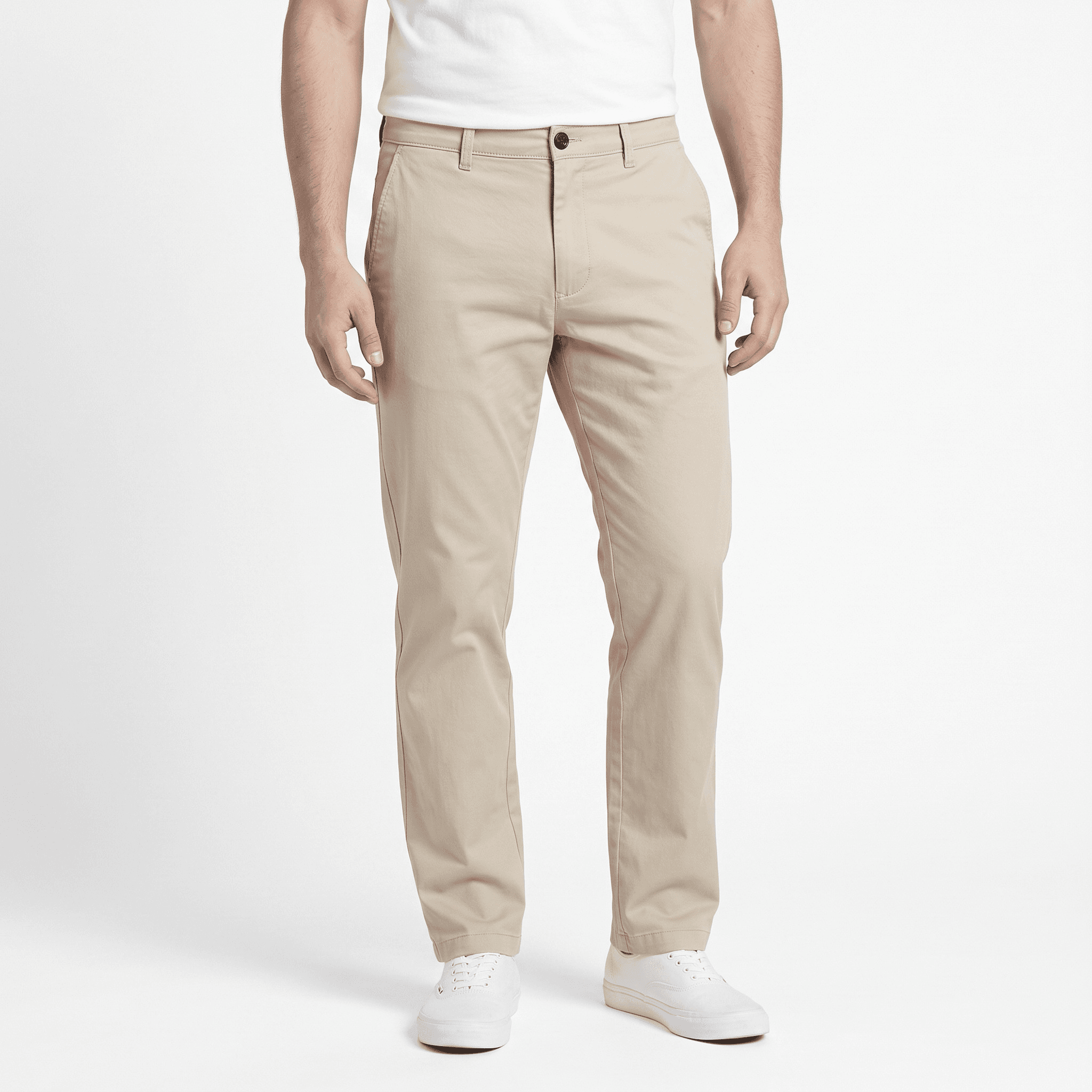 Branded Men's Regular Fit Stretch Cotton Chino Trousers Pants