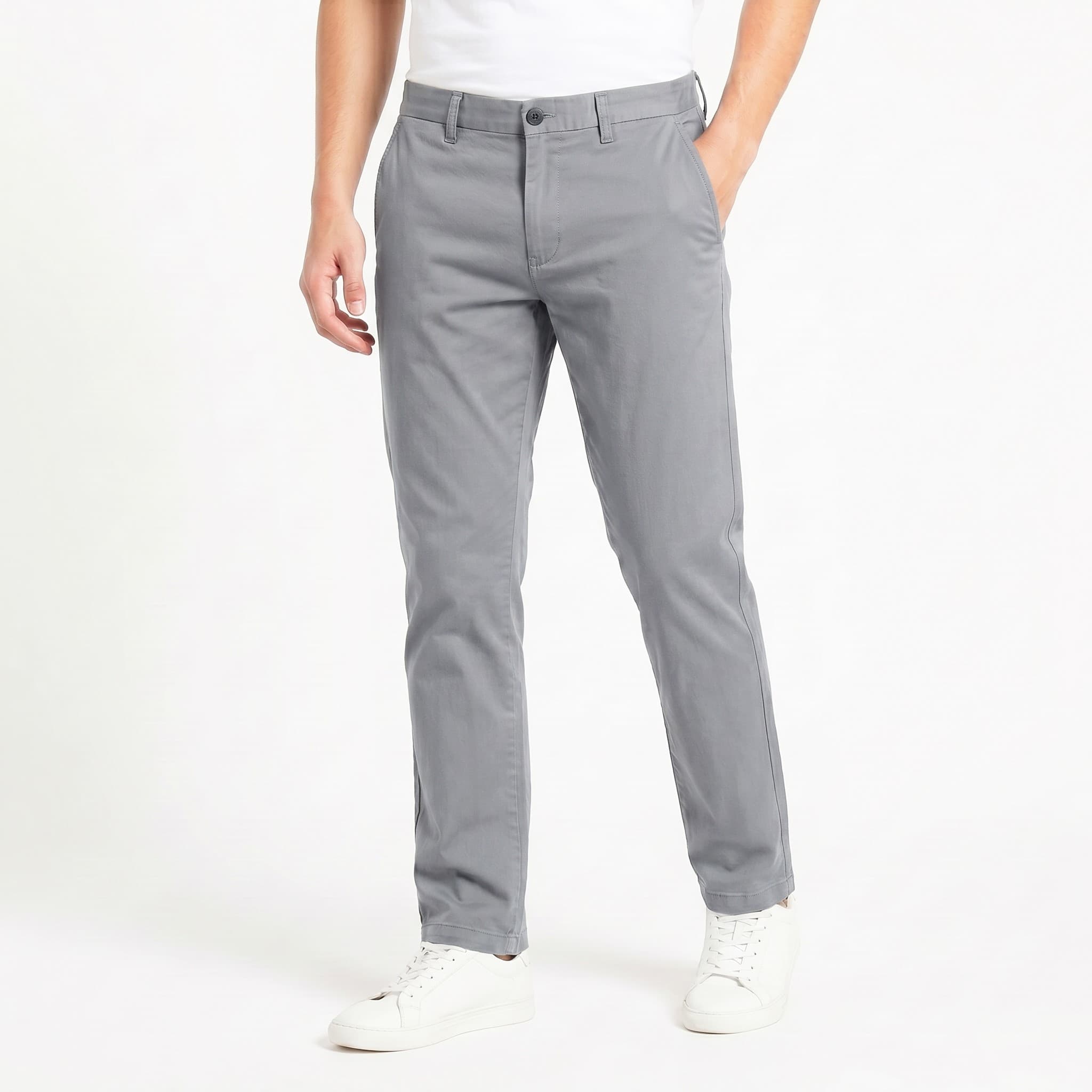 Branded Men's Regular Fit Cotton Chino Trousers Pants