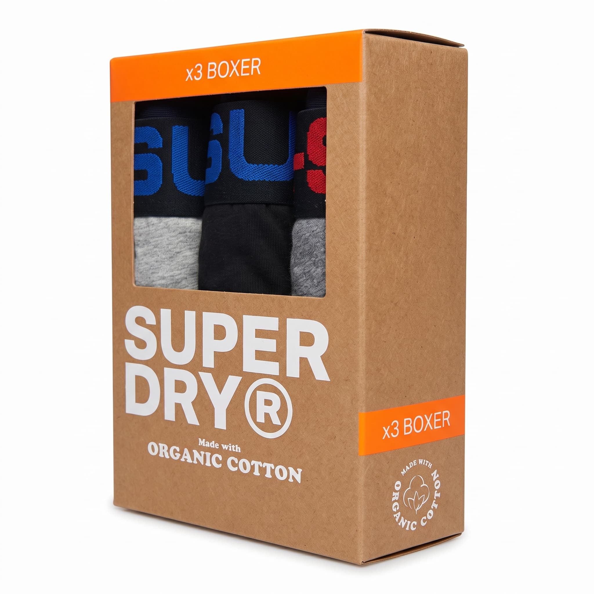 Men's Organic Cotton Boxer Briefs Underwear 3-Pack